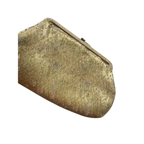 VINTAGE 1960's Gold Metallic Kisslock Coin Purse - Picture 3 of 7